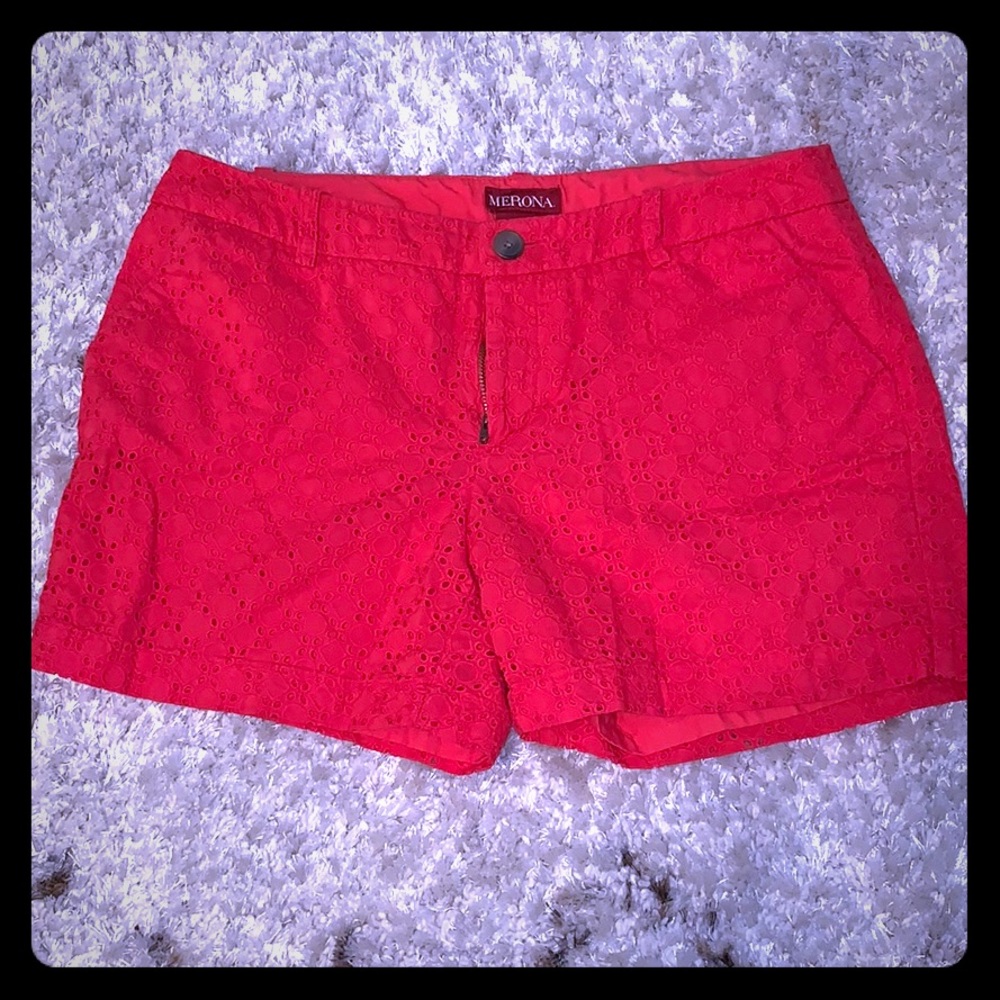 Merona red eyelet shorts